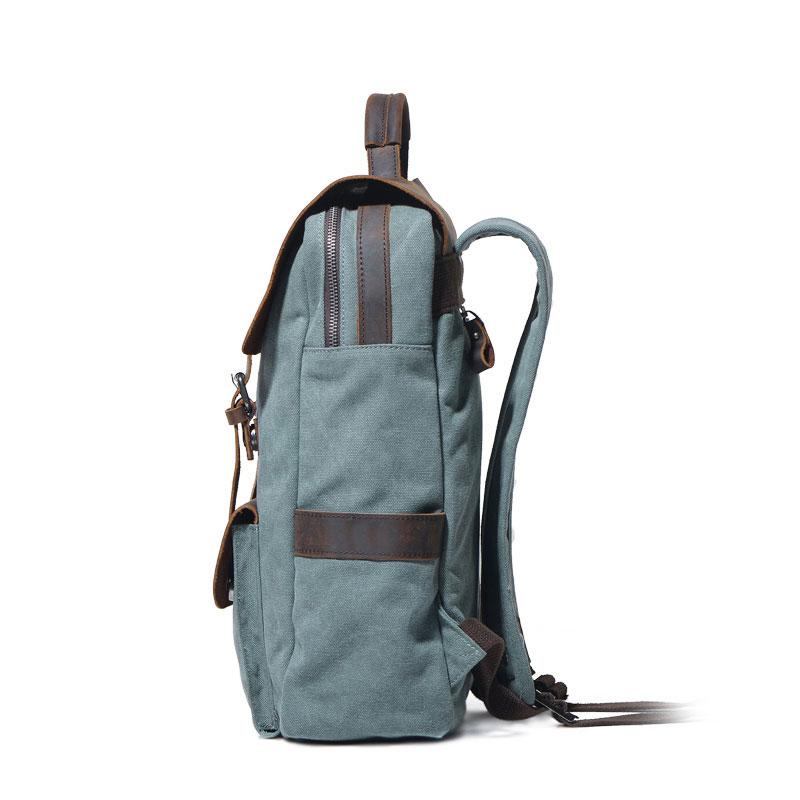 gray canvas backpack