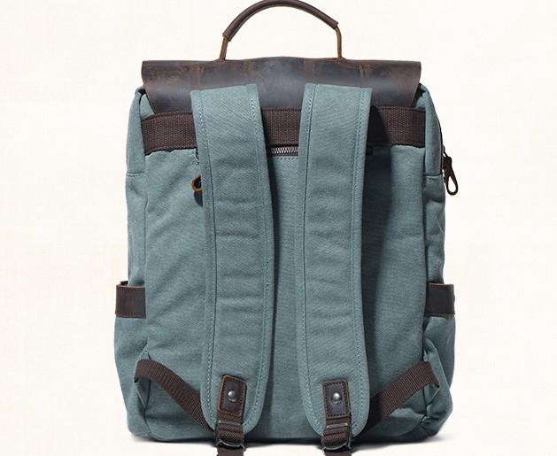 gray canvas backpack